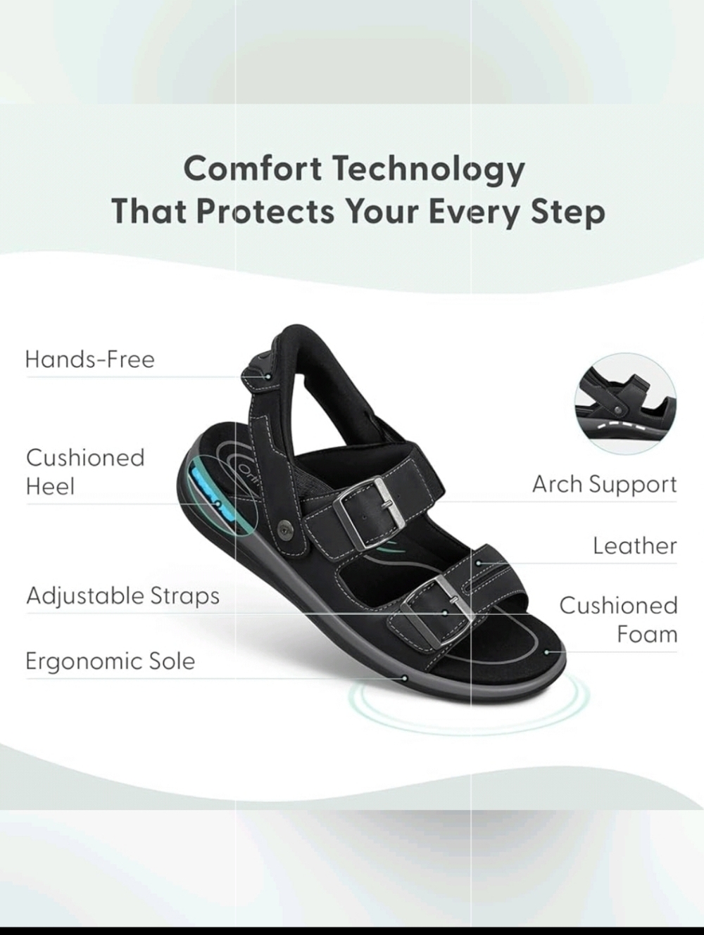 Orthofeet Men's Jupiter Sandals 10.5 - Picture 3 of 13